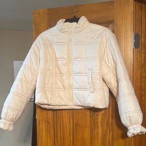 Chelsea & Violet Off-White Quilted Puffer Jacket